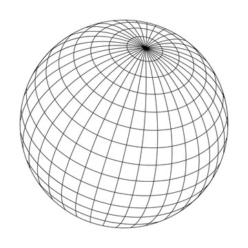 wired sphere frame illustration / black