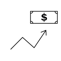 Dollar Up Stock Market Icon Design Element