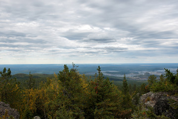 Closeup mountains scenes in national park Kachkanar, Russia