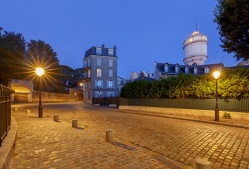 Paris. Old street on the Montmartre hill.