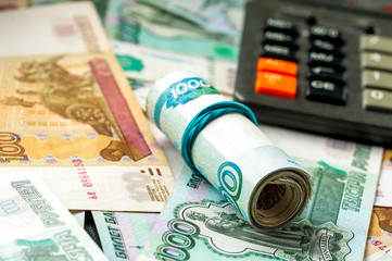 Russian rubles background