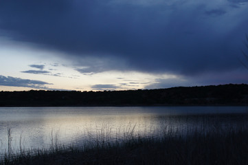 Cloudy Lake Sunset