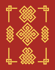 Edless chinese knots set.