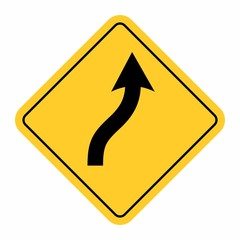 Smooth curve road sign