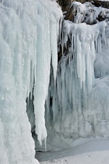 Ice stalactites on Lake Baikal.