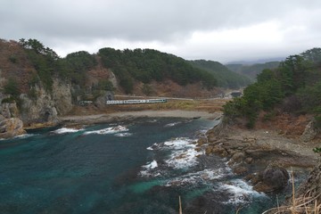 《五能線が走る風景》青森県深浦町