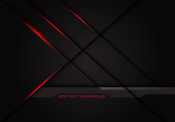 Abstract red light cross line shadow on dark grey design modern luxury background vector illustration.
