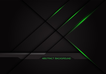 Abstract green light cross line shadow on dark grey design modern luxury background vector illustration.