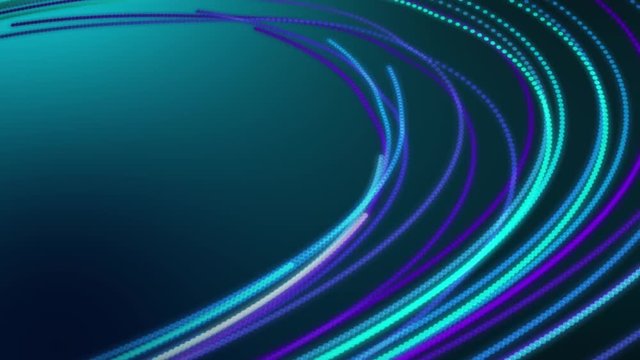 Abstract background with animation moving of lines for fiber optic network. Magic flickering dots or glowing flying lines. Animation of seamless loop.