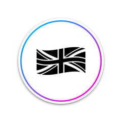 Flag of Great Britain icon isolated on white background. UK flag sign. Official United Kingdom flag sign. British symbol. Circle white button. Vector Illustration