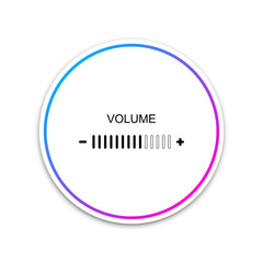 Volume adjustment icon isolated on white background. Circle white button. Vector Illustration