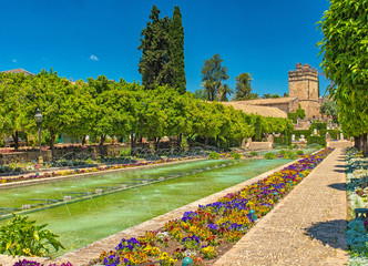 Gardens at the Alcazar de los Reyes Cristianos in Cordoba