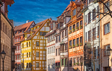 Obraz premium Nice houses in the old town of Nuremberg
