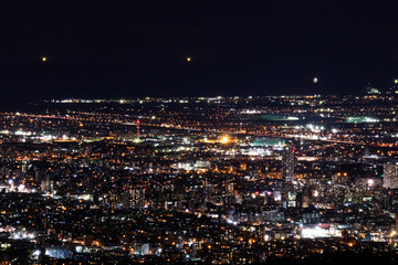Fototapeta na wymiar The overlooking of night Sapporo city / 藻岩山からの札幌夜景
