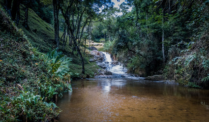 Brazilian waterfall in Serra da Mantiqueira, São Paulo, Brazil