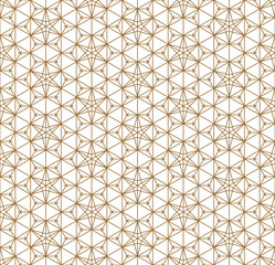 Seamless japanese pattern shoji kumiko in golden.