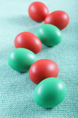 Green and coral Easter eggs