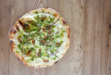 Pesto Pizza with Sausage