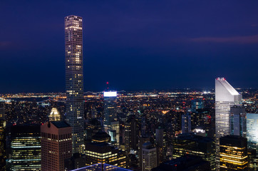 New York City. Manhattan downtown skyline at night
