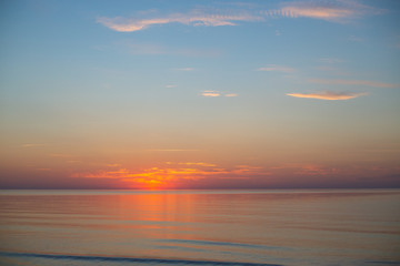 Fototapeta na wymiar Beautiful panorama of sunset in the Baltic sea