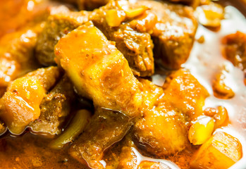 Thai northern pork curry or Hang Lay curry, in studio Chiangmai Thailand