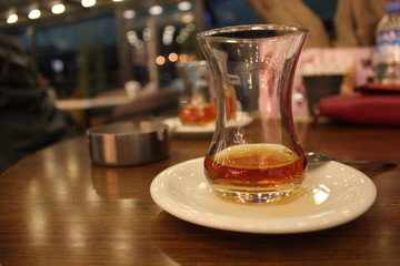 Empty Turkish tea glass