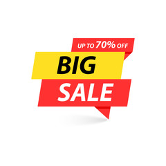 Sale tag. Special offer, big sale, discount, best price, mega sale banner. Shop or online shopping. Sticker, badge, coupon, store. Vector Illustration.