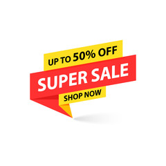 Sale tag. Special offer, big sale, discount, best price, mega sale banner. Shop or online shopping. Sticker, badge, coupon, store. Vector Illustration.