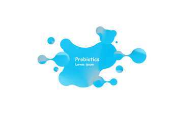 Probiotics bacteria vector design. Concept of design with Lactobacillus Probiotic Bacteria. Template design with Prebiotic healthy nutrition ingredient