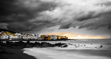 sunset over the city