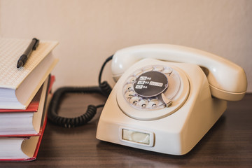 Old retro telephone from 80s