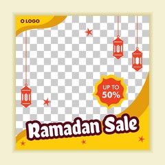 Ramadan kareem sale banner, discount, label