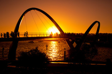 Fototapeta na wymiar Silhouette Elizabeth Quay, Perth