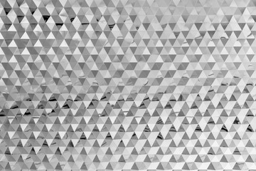 Abstract background from triangle shape glasses pattern decorated on wall. Modern white wallpaper.