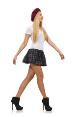 Woman in fashion concept isolated on white