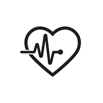 Heart diagram line style icon. Vector. Isolated.