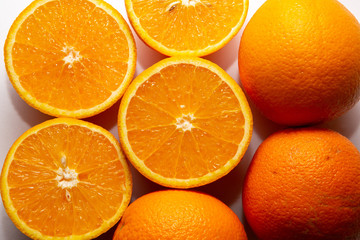 Fresh orange fruit isolated on white background close up