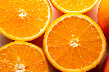 Fresh orange fruit isolated on white background close up