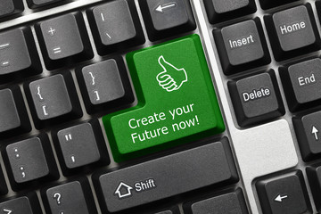 Conceptual keyboard - Create your Future now (green key)