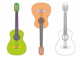 Guitar, The image of a guitar under the white background