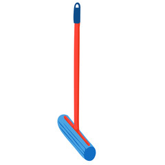 Cartoon illustration with rubber mop