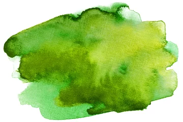Tapeten green watercolor stain © Alex