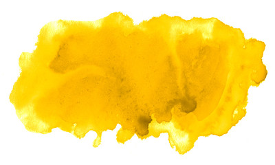 Vibrant Yellow watercolor abstract background, stain, splash paint, stain, divorce. Vintage paintings for design and decoration. With copy space for text.