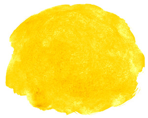 Vibrant Yellow watercolor abstract background, stain, splash paint, stain, divorce. Vintage paintings for design and decoration. With copy space for text.