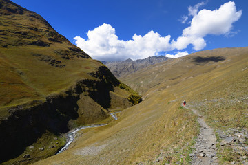 Fototapeta premium Omalo trekking, Caucas, Georgia