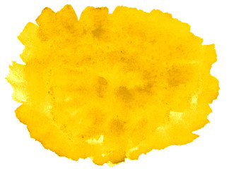 Vibrant Yellow watercolor abstract background, stain, splash paint, stain, divorce. Vintage paintings for design and decoration. With copy space for text.