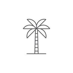 Palm tree vector icon flat style design isolated on white background