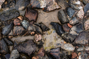 background of stones in water