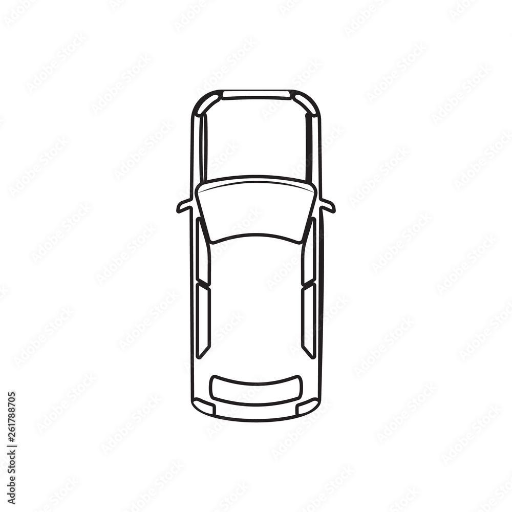 Poster car icon. element of transport view from above for mobile concept and web apps icon. outline, thin l