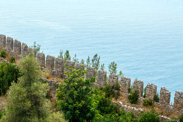 Fragment of the fortress stone wall